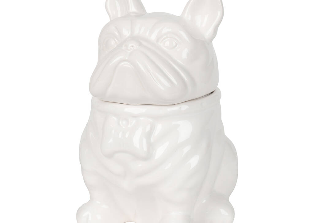 Louie Bulldog Cookie Jar White