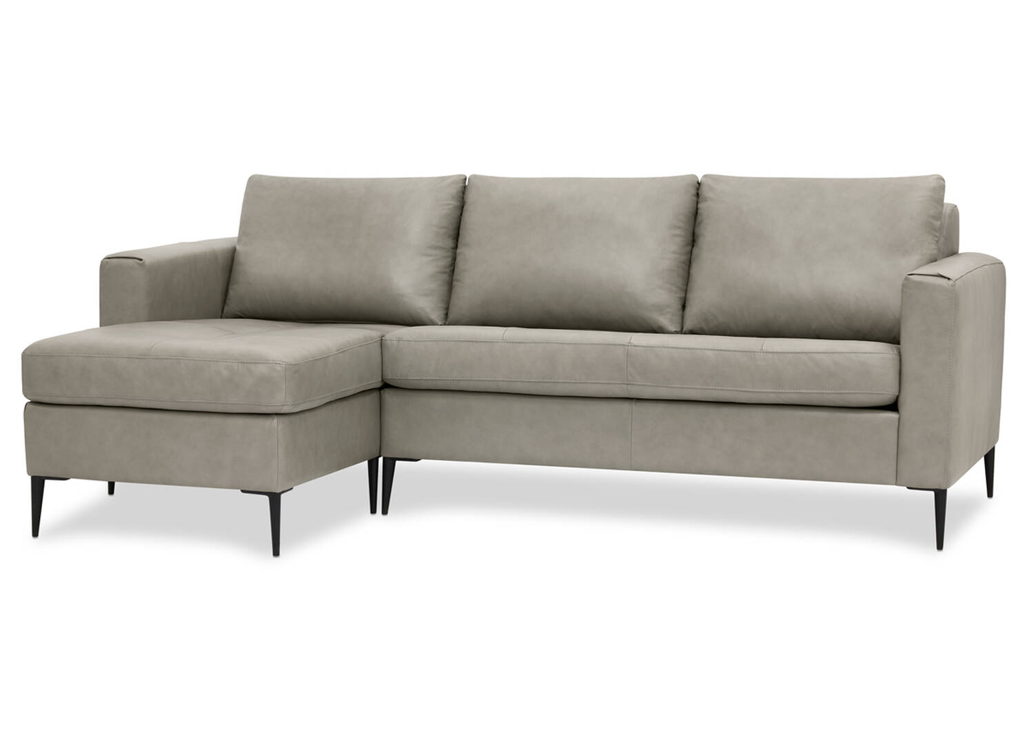 Lucca Custom Leather Sofa Chaise