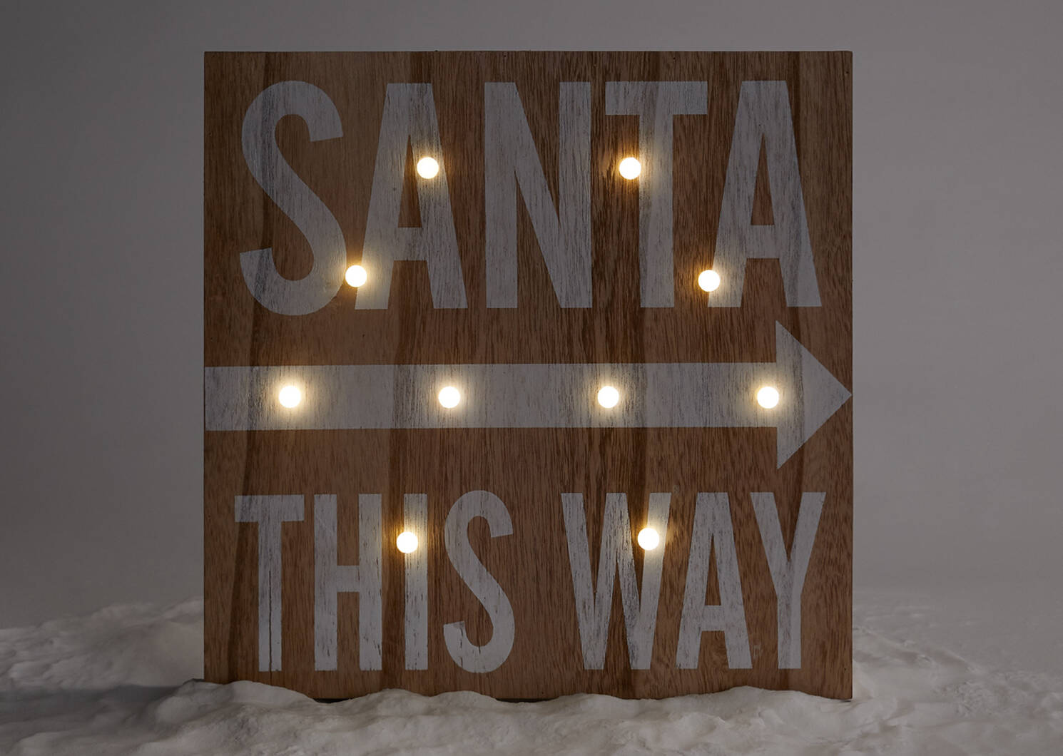 Santa This Way LED Block