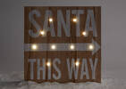 Bloc écriteau DEL Santa This Way