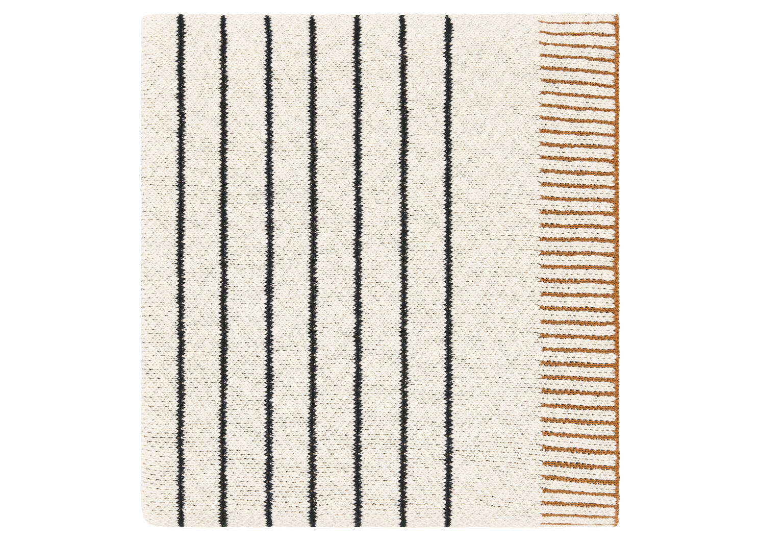 Tiva Cotton Striped Throw Nat/Blk/Carame