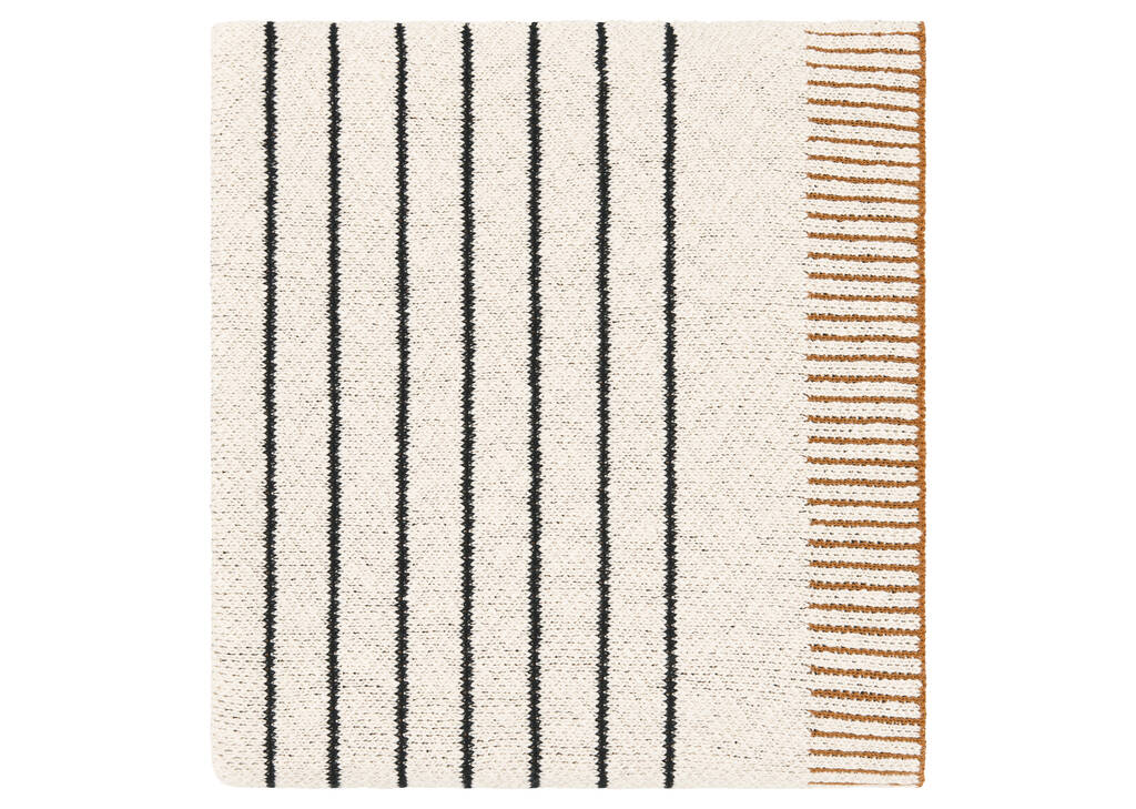 Tiva Cotton Striped Throw Nat/Blk/Car