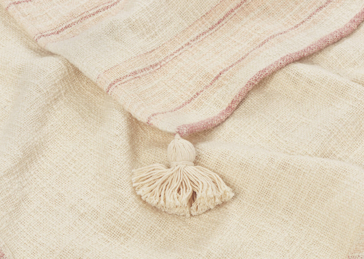 Artesia Stripe Throw Ivory/Terracotta