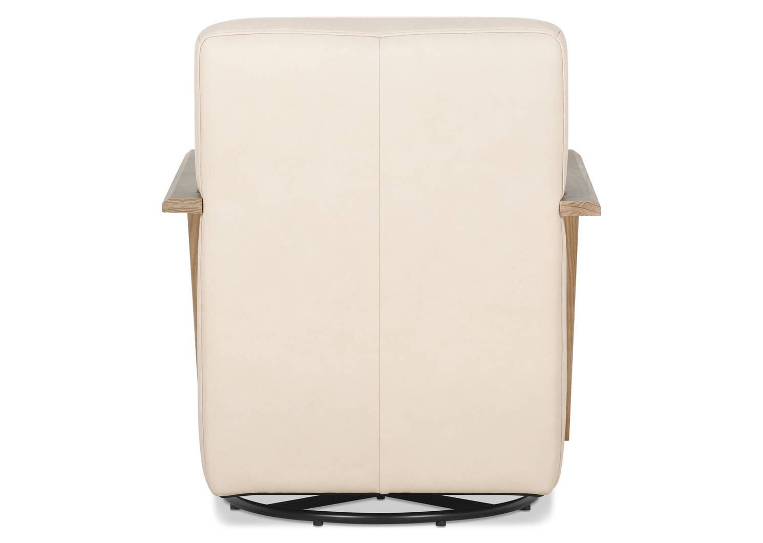 Fauteuil piv. en cuir Simone -Ari craie