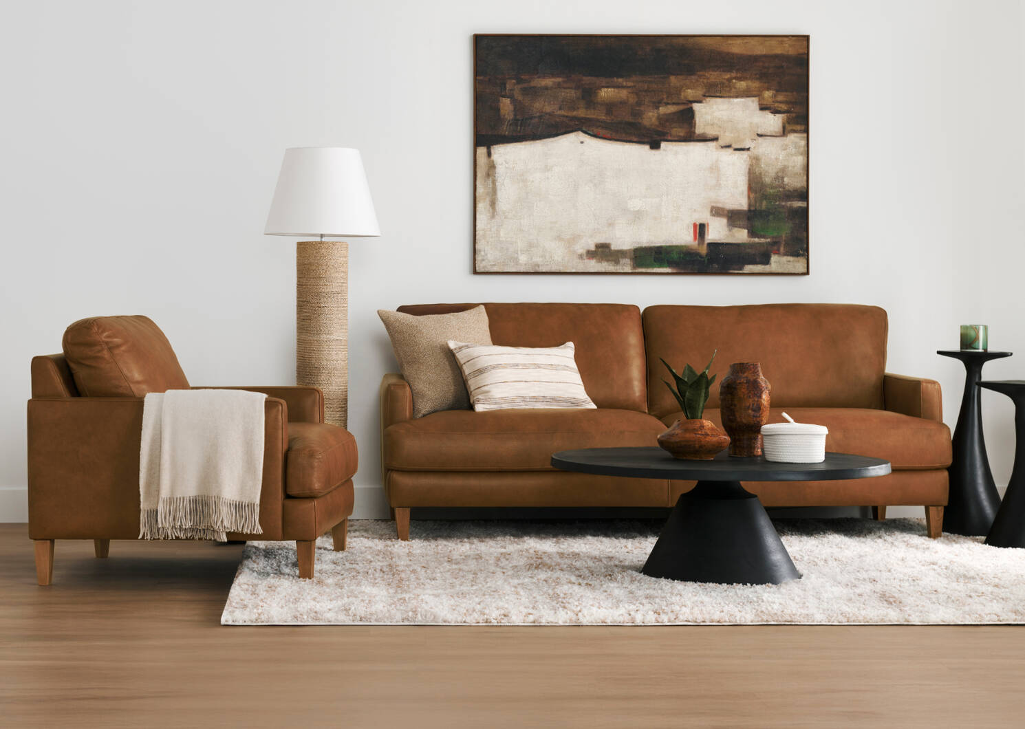 Nicolo Leather Armchair -Dutton Cinnamon