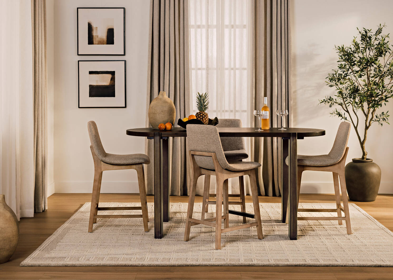Nichols Wool Rug 60x96 Grey/Ivory