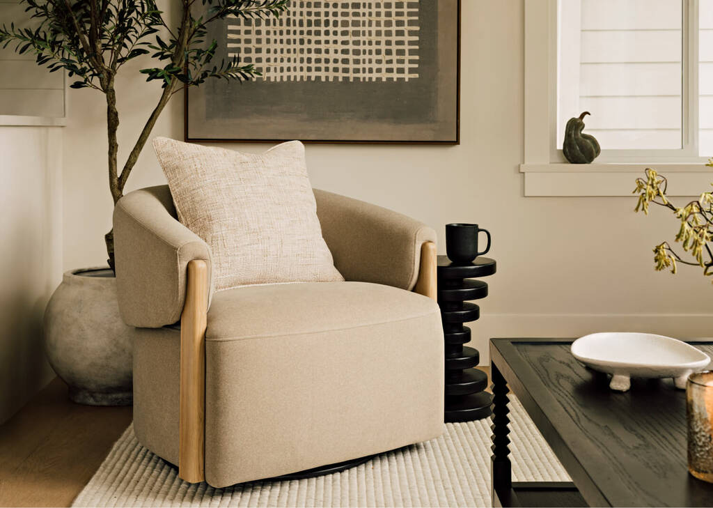 Fauteuil pivotant Alicent -Vaughn sable
