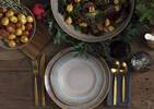 Hammered 5pc Cutlery Set Matte Brass