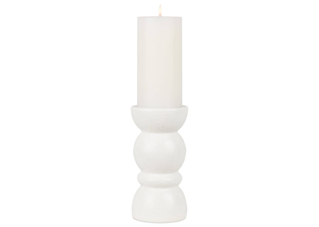 Emile Candle Holder Short White