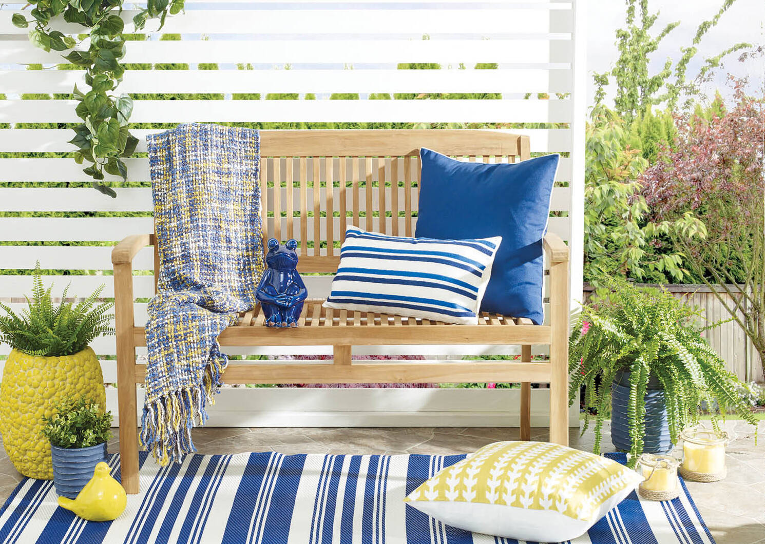 Ferdie Frog Chill Garden Decor Indigo