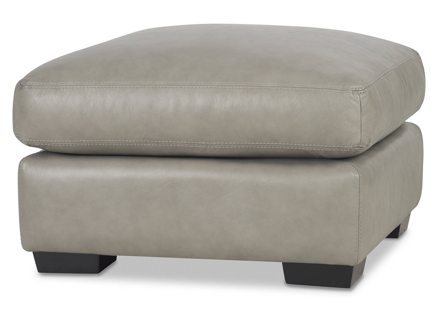 Brewer Custom Leather Ottoman 30x28"