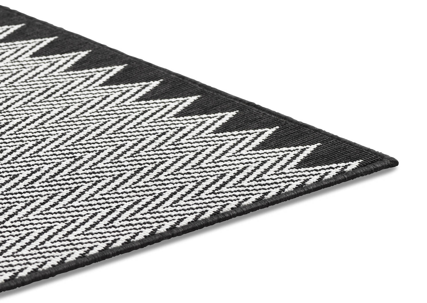 Tapis zigzag Matira 79x114 noir/ivoire