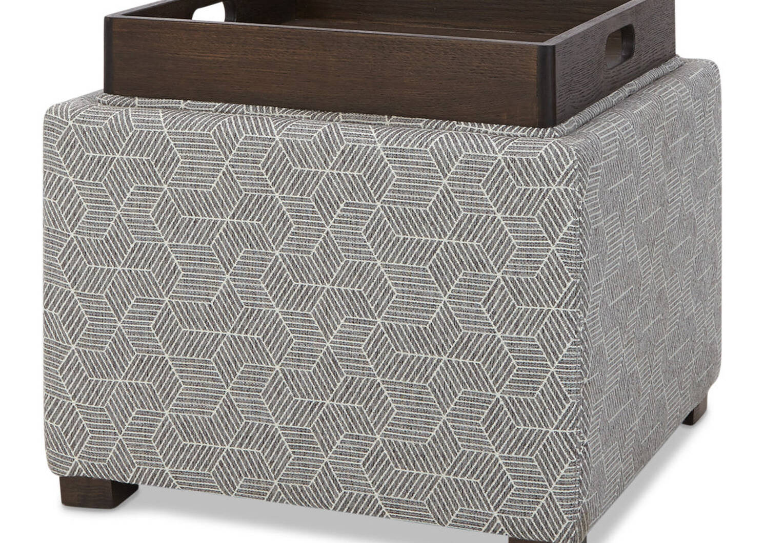 Fay Storage Ottoman -Hex Silver