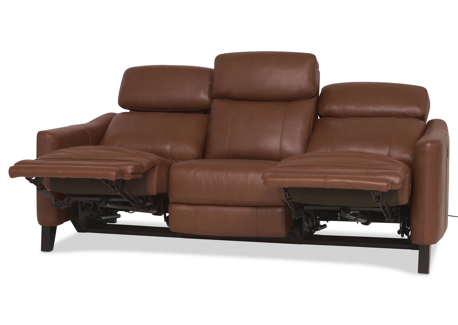 Nash Leather Reclining Sofa -Arlo Nutmeg