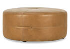 Archibald Leather Ottoman 36" -Adler Tan