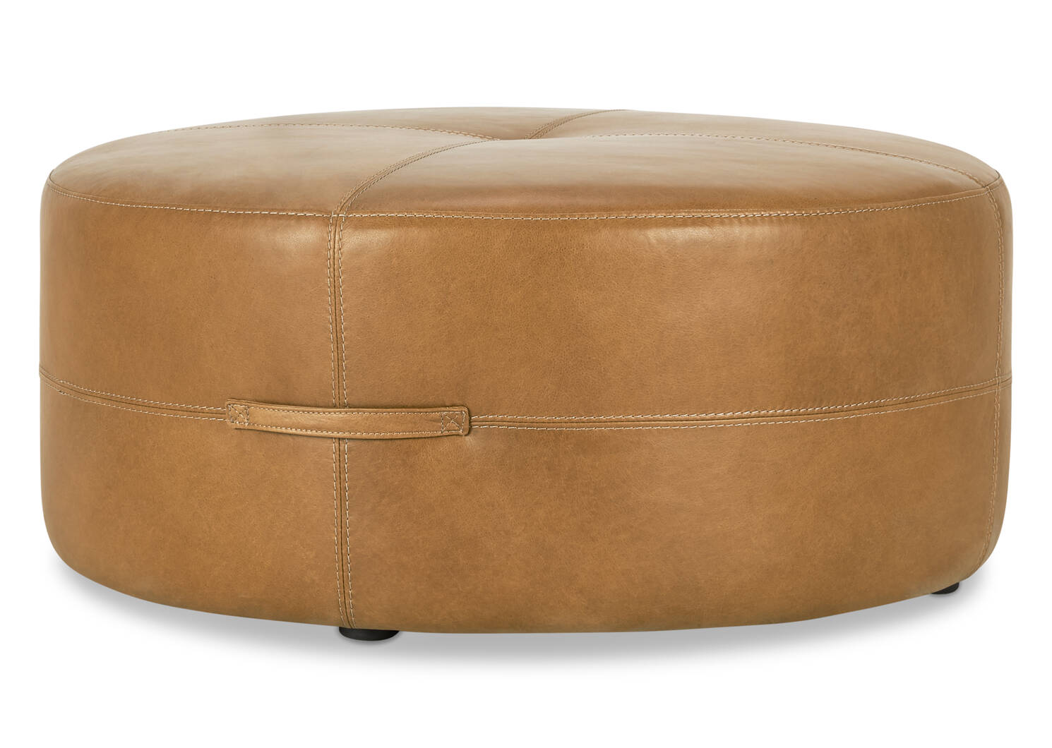 Archibald Leather Ottoman 36" -Adler Tan