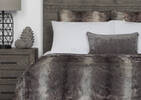 Haven Faux Fur Bedspread Kg Grey Wolf