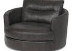 Andros Leather Chair w/ Ottoman -Grey