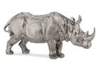Meru Rhino Statue Pewter