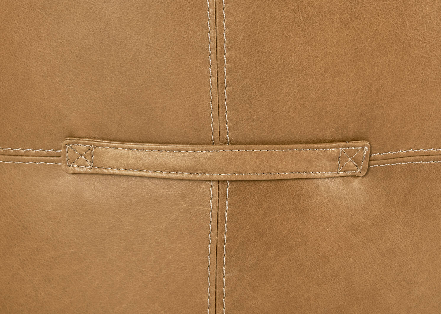 Archibald Leather Ottoman 36" -Adler Tan