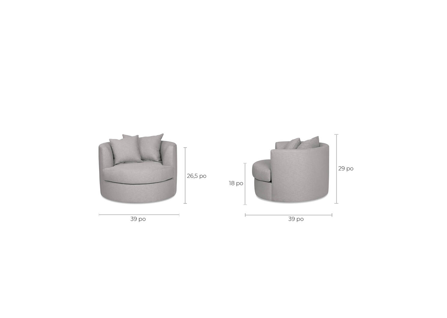 Fauteuil pivotant Cuddle personnalisé