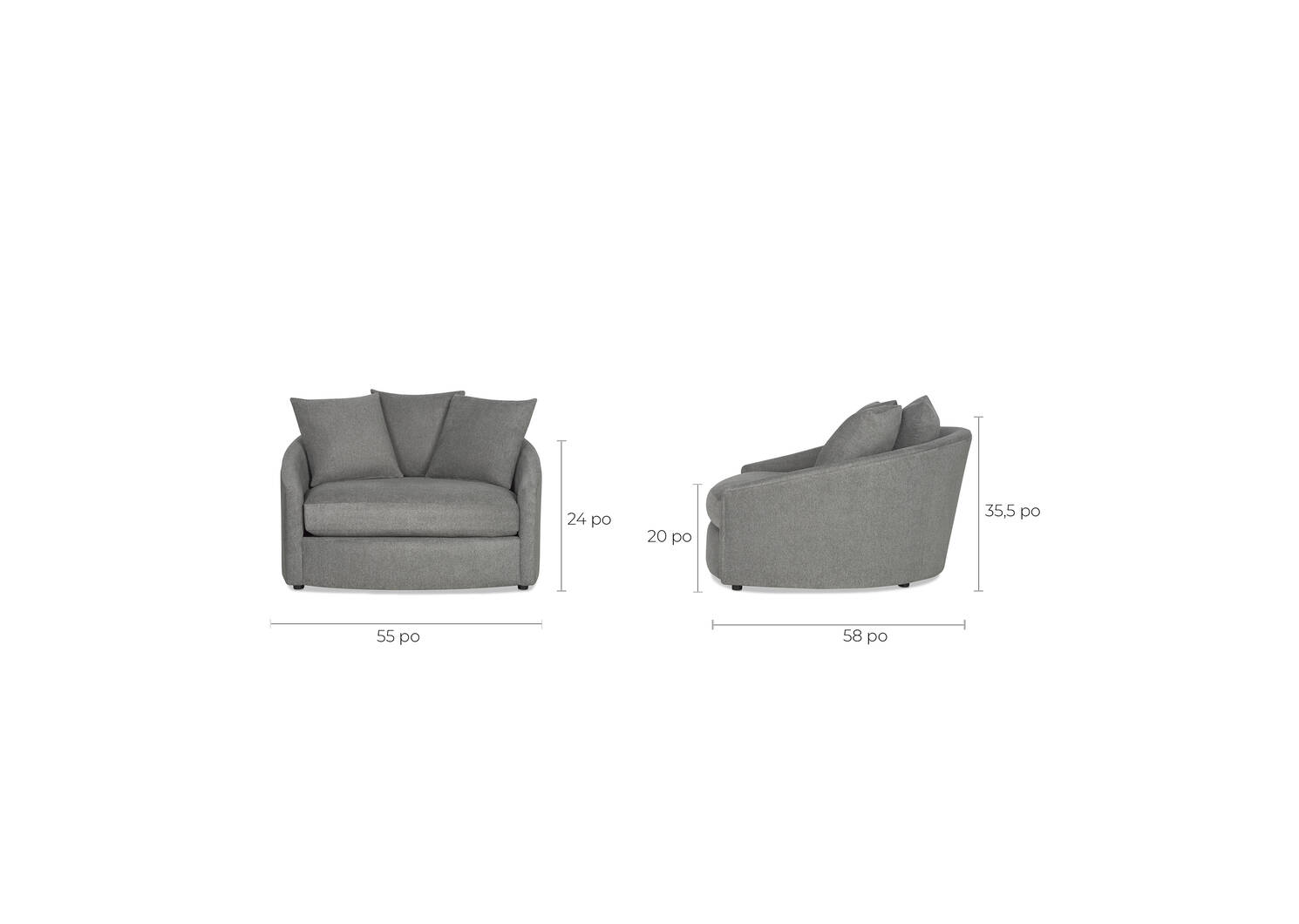 Fauteuil Gela -Sierra silex