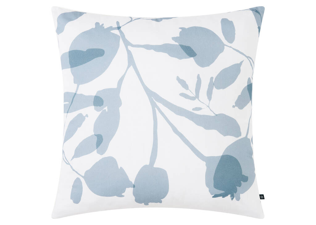 Coussin Calabasas 20x20 ivoire/bleu rive