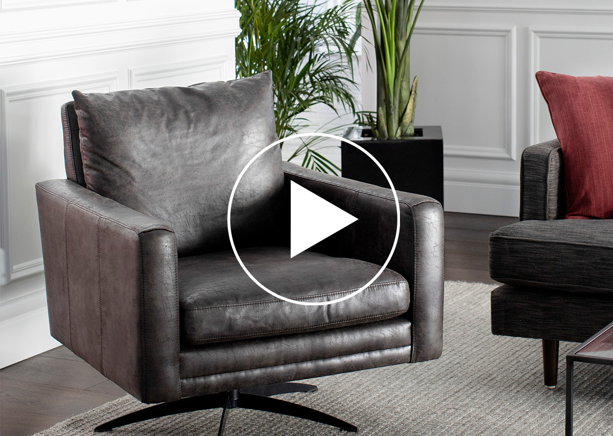 Elba Swivel Armchair -Pierre Smoke
