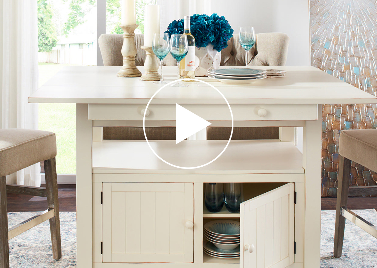 Cantina Ext Counter Table -Prairie White