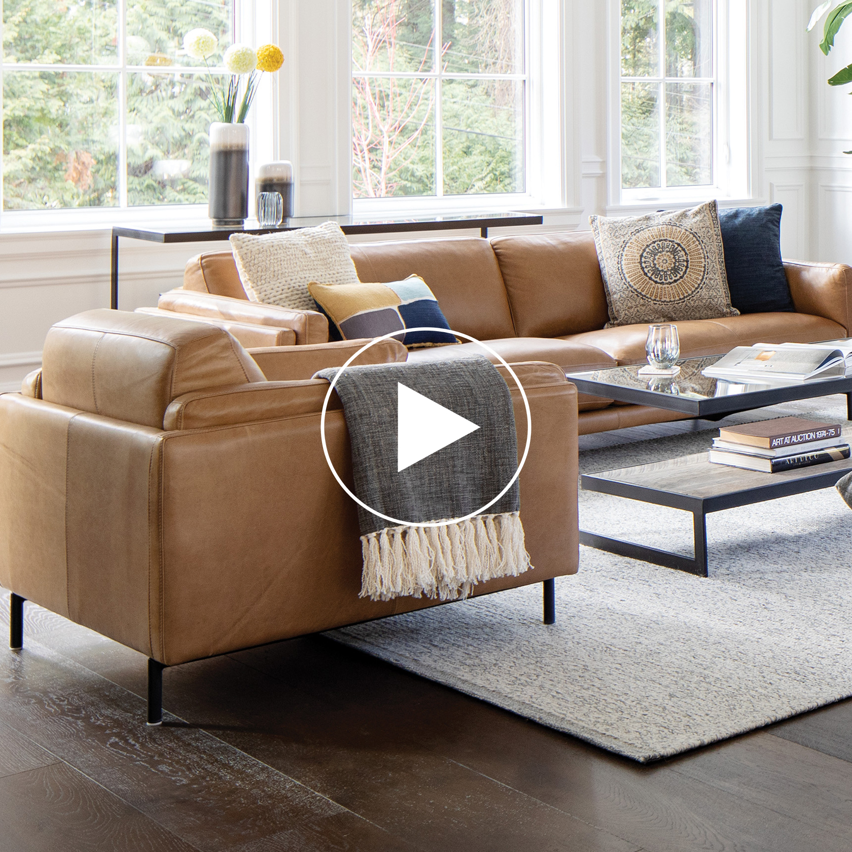Fauteuil cuir Renfrew -Adler brun clair