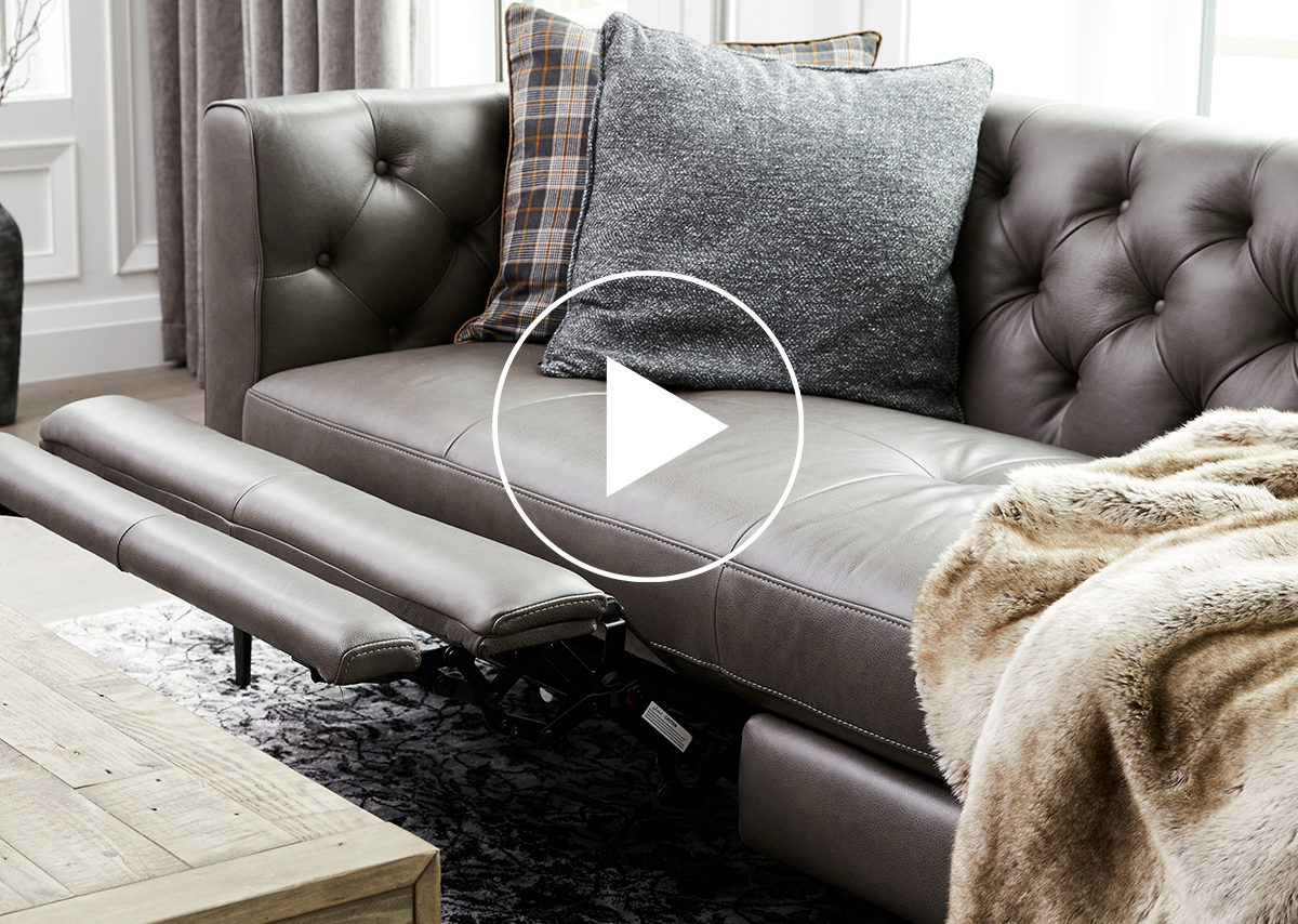 Mckay Leather Relaxer Sofa -Ashby Stone
