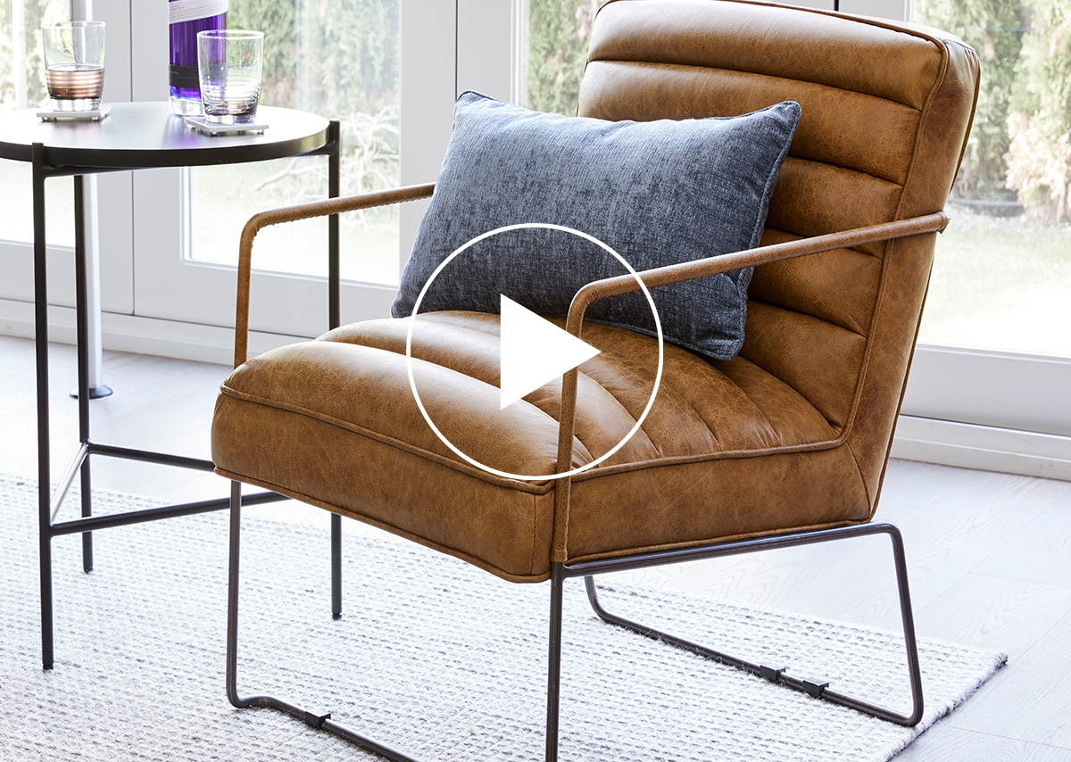 Fauteuil en cuir Damarco -Alta rhum